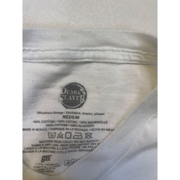 Demon Slayer TV Anime Cartoon Graphic T-shirt Men Medium White Short Sleeve - Picture 5 of 6